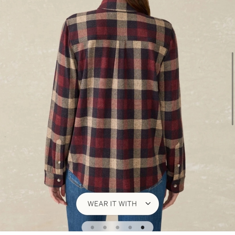 Faherty Legend™ Sweater Shirt, small NWOT Burchfield Plaid shacket - Picture 6 of 10